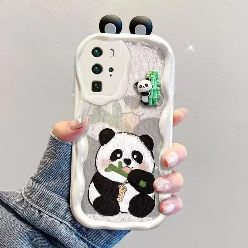 Cartoon Panda Bracelet Phone Case - Stylish and Fun Cover with Attached Bracelet