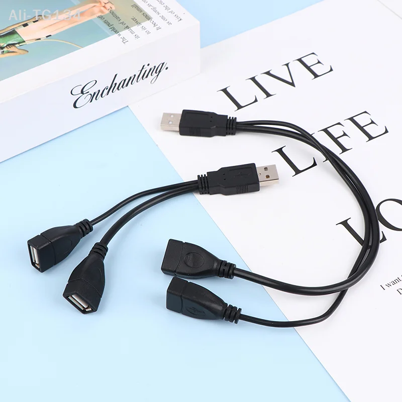 1PC 15/30cm 남성-2 여성 소켓 USB 2.0 연장 케이블 데이터 라인 전원 어댑터 변환기 컴퓨터 액세서리용