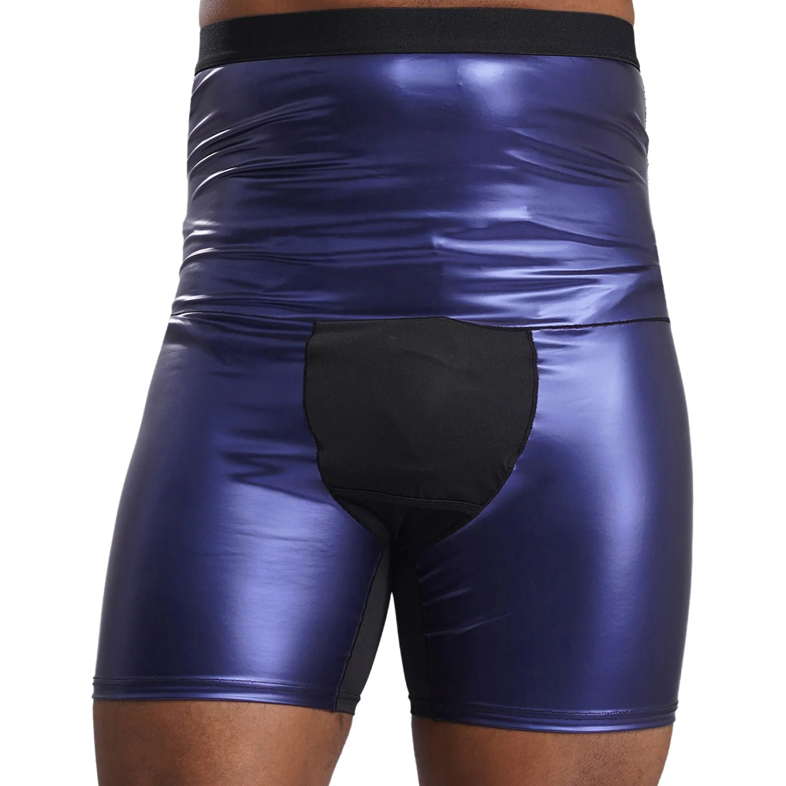 Men High Waist Sauna Short Pants Workout Compression Sweat Shorts Running Shorts Tummy Control Shapewear