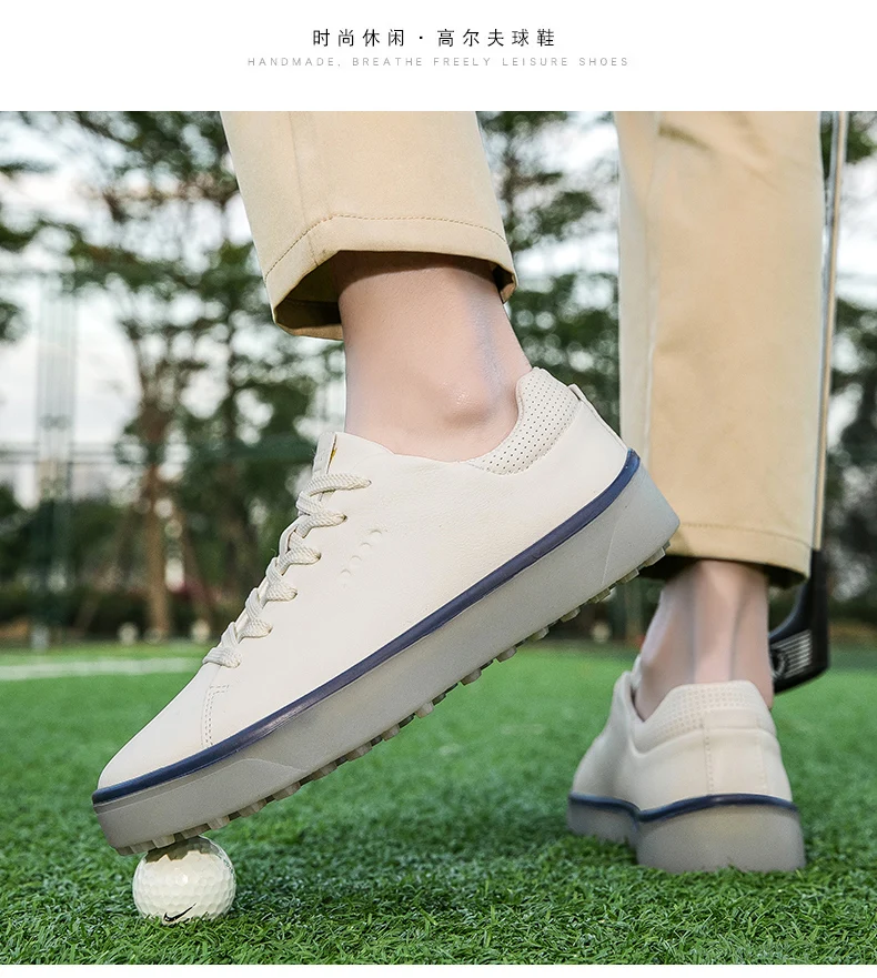 Golf Shoes for Men Women Quality Leather Blue Red Women Walking Flat Sneakers Outdoor Man Professional Golf Shoes Big Size