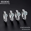 NKHOG 0.5-3ct Moissanite Wedding Rings Women 925 Sterling Silver Plated 18K White Gold Ring Engagement Promise Band Jewelry 1