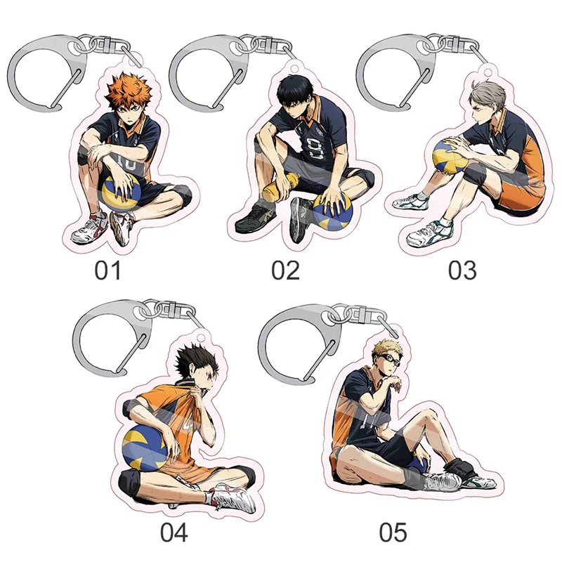 Anime Haikyuu Kageyama Hinata Kenma Kozume Acrylic Figure Keychain Decor Bag Collection Cartoon Volleyball Boy Keychain