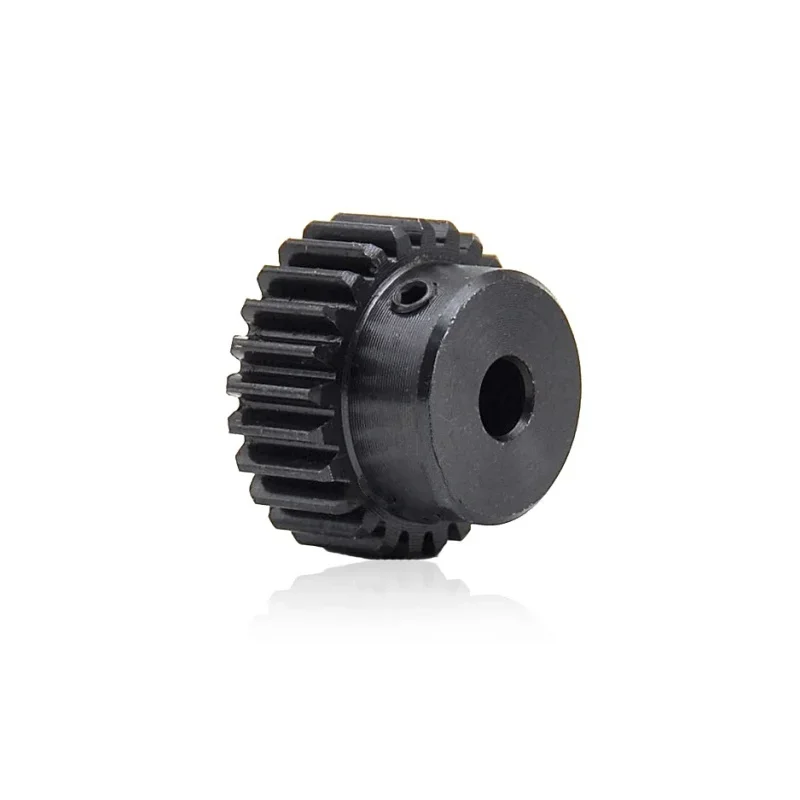 45# Steel 1 Mod Spur Gear Metal Transmission Gear 1M 15/16/17/18/20/24/25/30/35 T Pinion Motor Convex With Step Bore 4~15mm