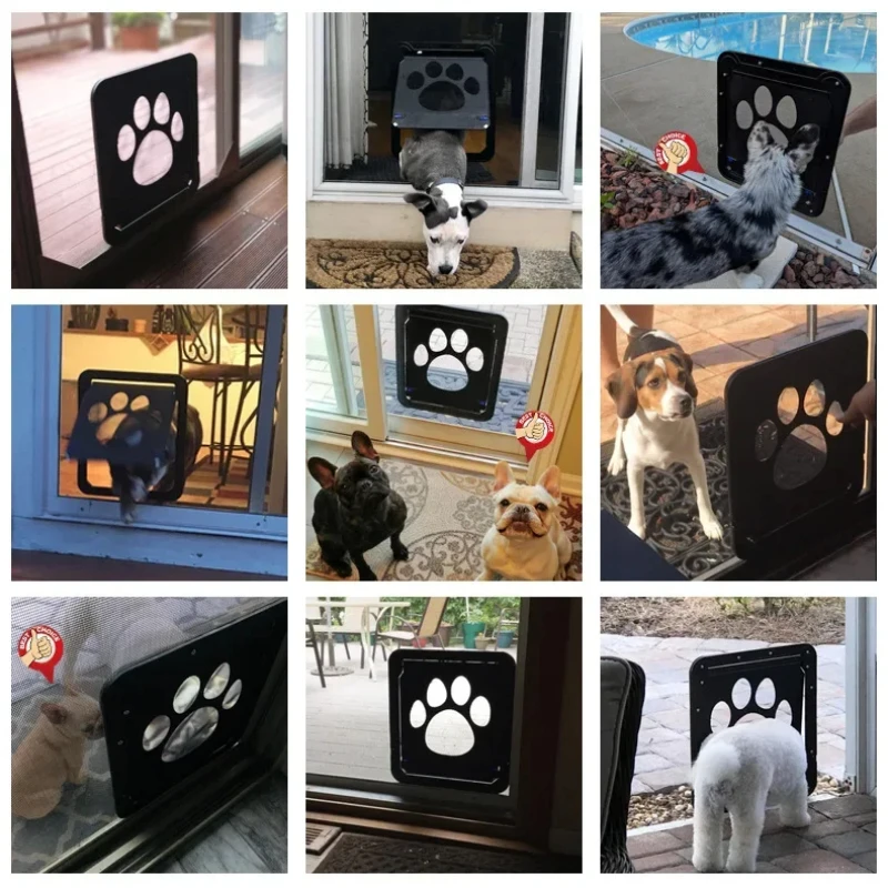Pet Door Outdoor for Dogs Cats Lockable Screen
