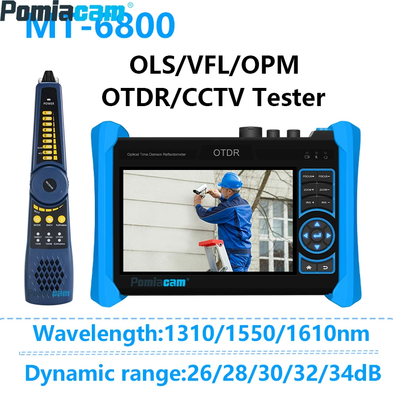 

MT-6800 5.4 inch Multifunction OTDR 8K H.265 IP 4K HDMI Output with Cable Tracer Visual Fault Locator Optical Power Meter