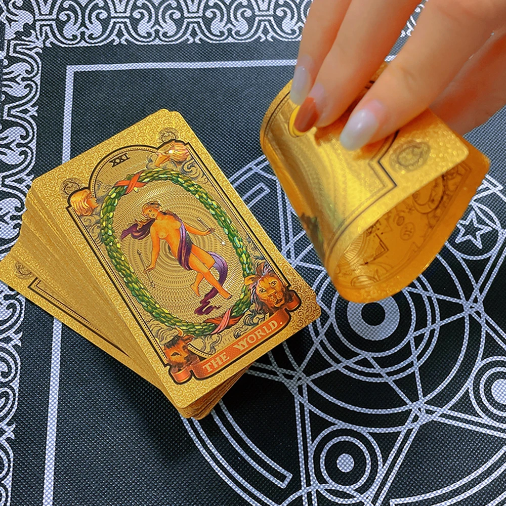 Card Back Apollo Gold Foil Tarot Hot Stamping Pvc Waterproof Wear-resistant  Board Game Solitaire Divination Gift Set Luxury - Board Game - AliExpress