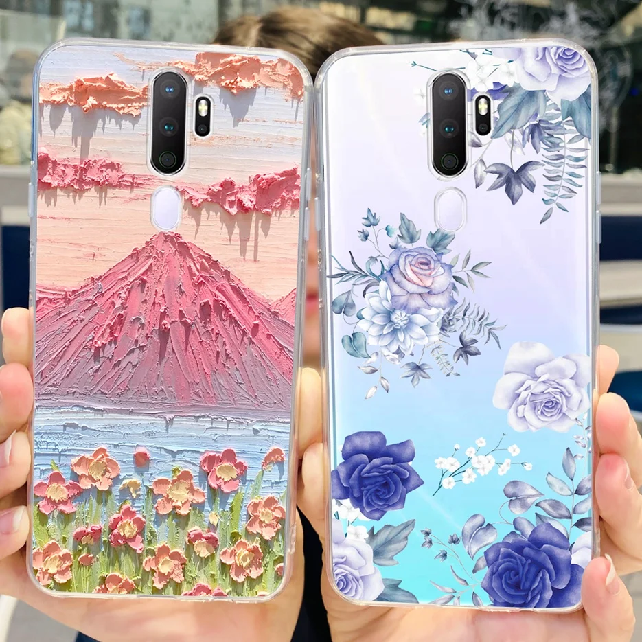 Stylish Painted Clear Silicone Phone Case, Soft Protective Cover