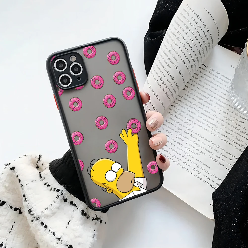 Cartoon Cute The s-Simpsons Matte Transparent Phone Case Cover