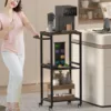 Coffee Bar Cart , Bakers Rack with 8 Hooks Utility Cart for Living Room, Bedroom, Bathroom, Office ，cofee table 1