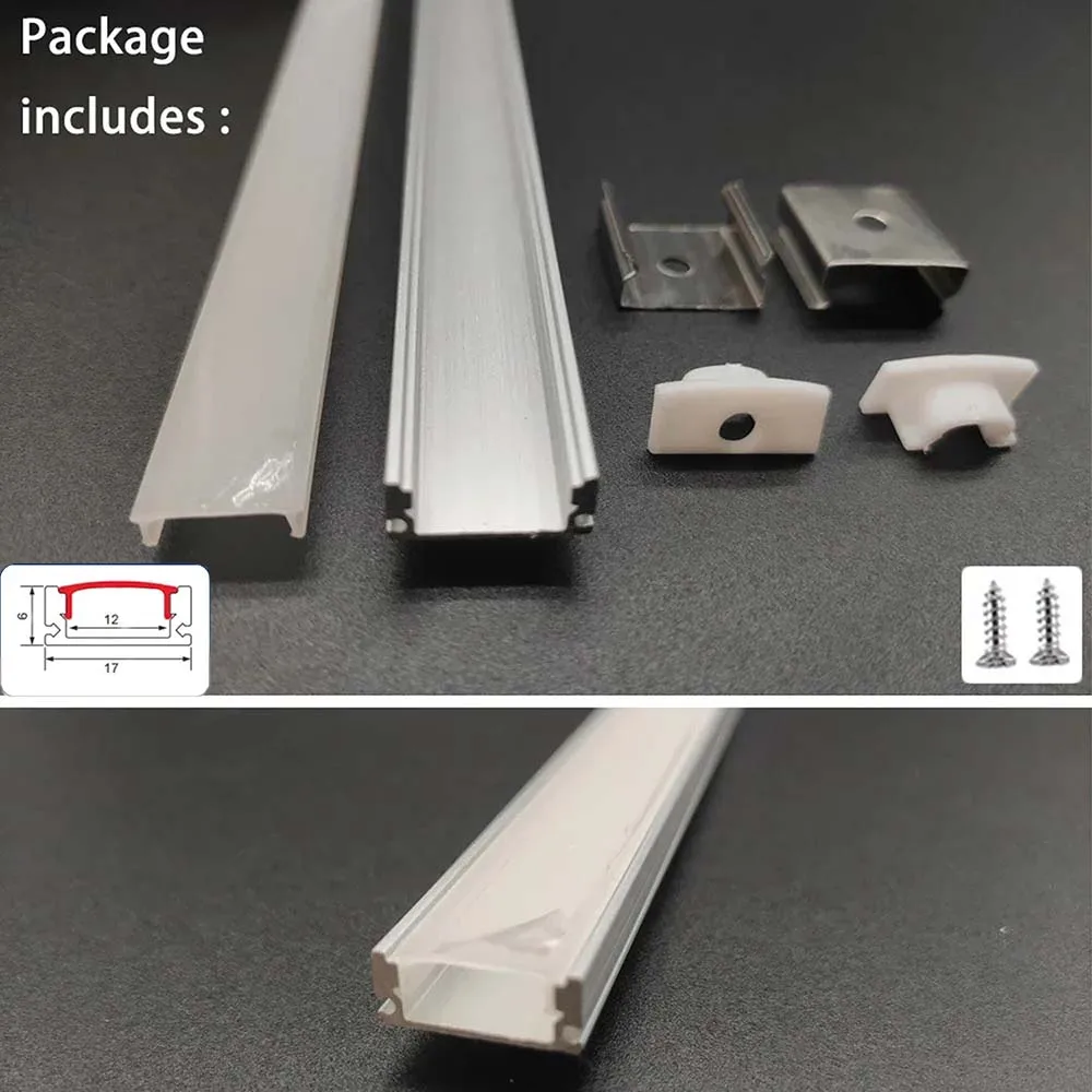 U/V/YW Style Shaped profile 0.5m Aluminum DC12V LED Bar Light 2-25 Pcs Channel Holder Cover DIY For milky cover strip channeles led light led light bar led aluminum channel