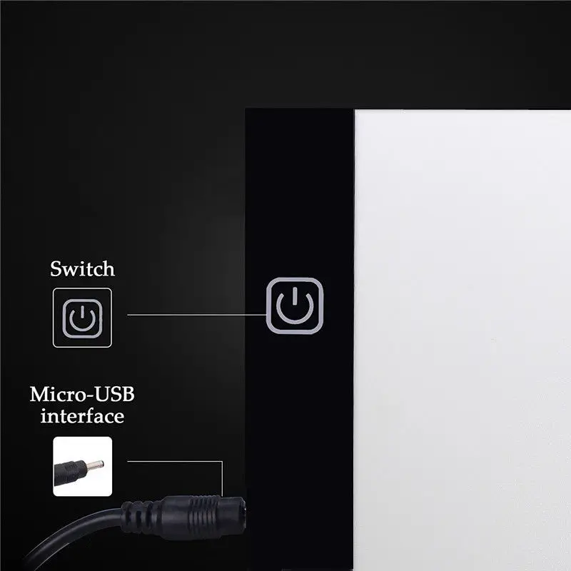 A4 USB LED Art Stencil Board Light Tracing Drawing Copy Pad Table Box 6