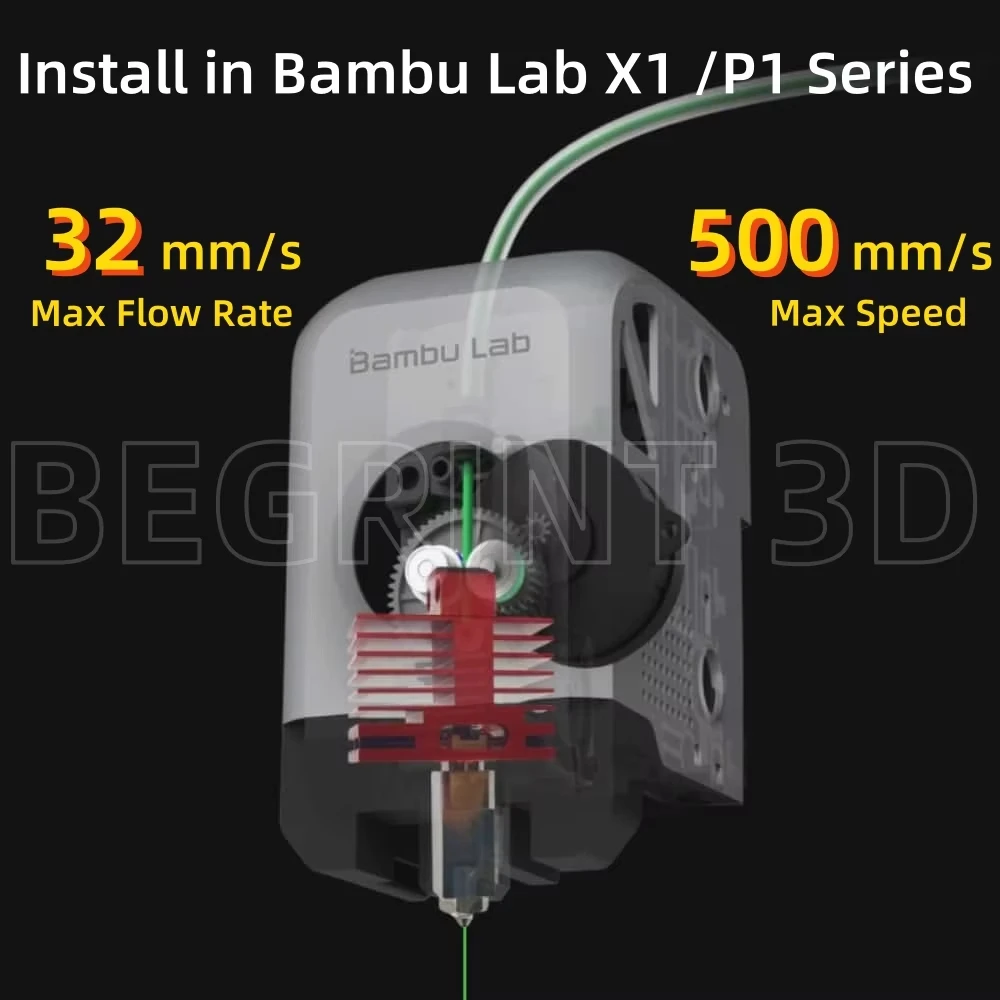 テン Upgrade TZ4.0 Hotend For Bambu Lab P1S P1P X1 X1C X1E One piece