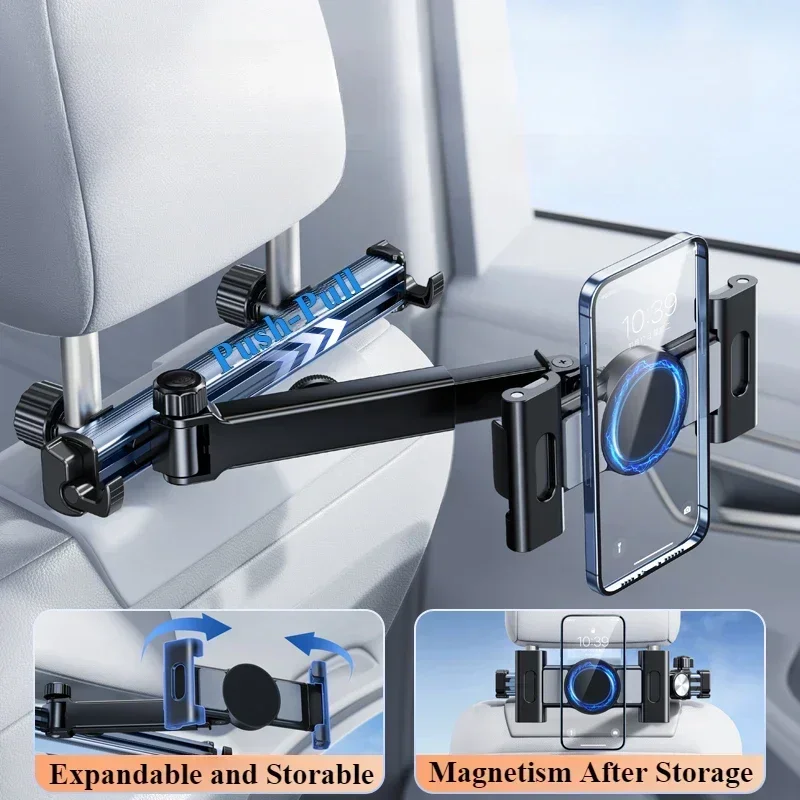 Supporto per Tablet da Auto con Braccio Estensibile per Poggiatesta, Montaggio sul Sedile Posteriore per Bambini e Adulti, Dispositivi da Viaggio iPad - Image 6