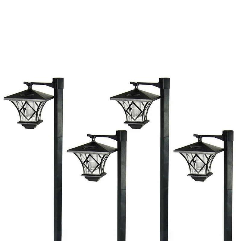 

HOT! 4Pcs 1.5M LED Solar Powered Traditional Garden Lamp Post Lamppost Lantern Light Decor