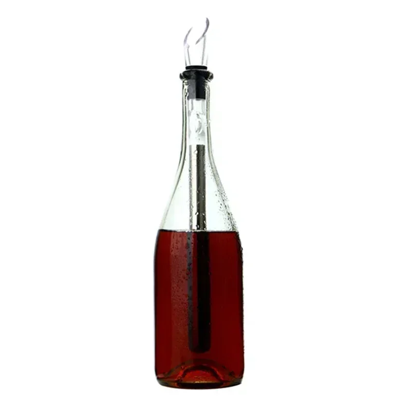 Stainless Steel Wine Bottle Cooler Chill Chilling Cooling Stick with An Aerator and Pourer Spout Freezer Cooler
