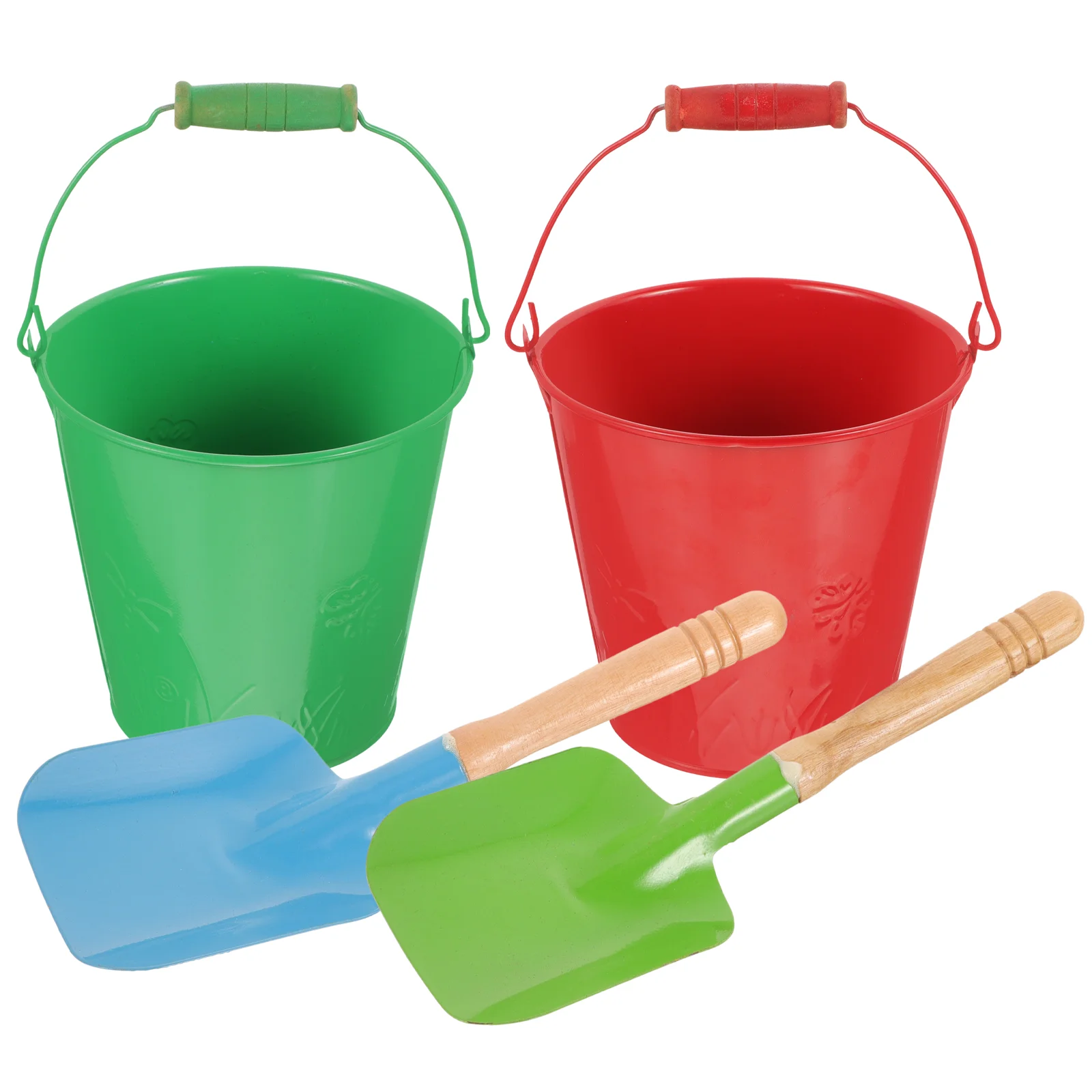 

4Pcs Kids Beach Playing Buckets Iron Bucket with Play Sand Toy