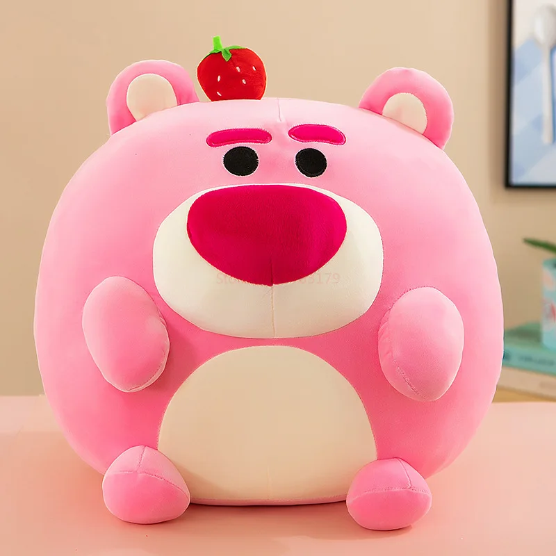 30/40/55cm Disney Lotso Stitch Round Plush Doll Toys Kawaii Cartoon Car Headrest Pillow Stuffed Toys Back Cushion Birthday Gifts 5