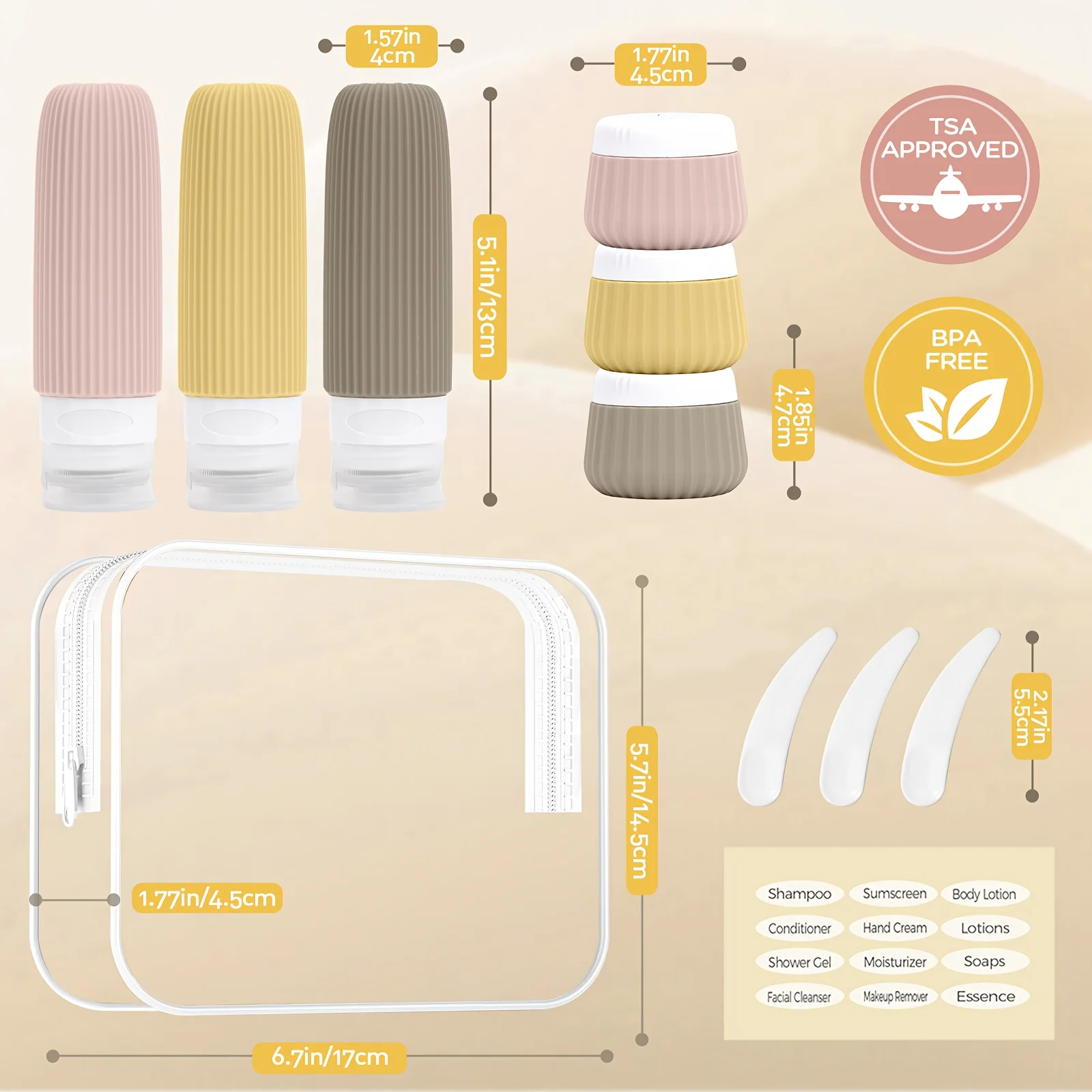 Travel Essentials: TSA-Approved 11-Piece Toiletry Bottle Set