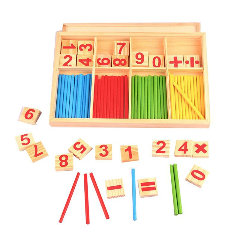 Wood Educational Number Math Calculate Game Toy Mathematics Puzzle Toys Kid Early Learning Counting Sticks Material Children