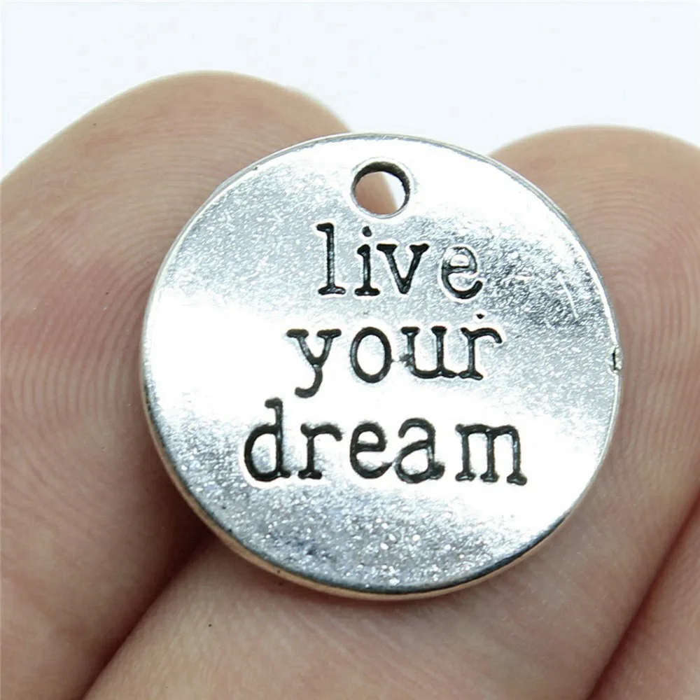 Аксессуары для ювелирных изделий, подвески «Live Your Dream», винтажные материалы, 10 шт. Аксессуары для ювелирных изделий, подвески «Live Your Dream», винтажные материалы, 10 шт.