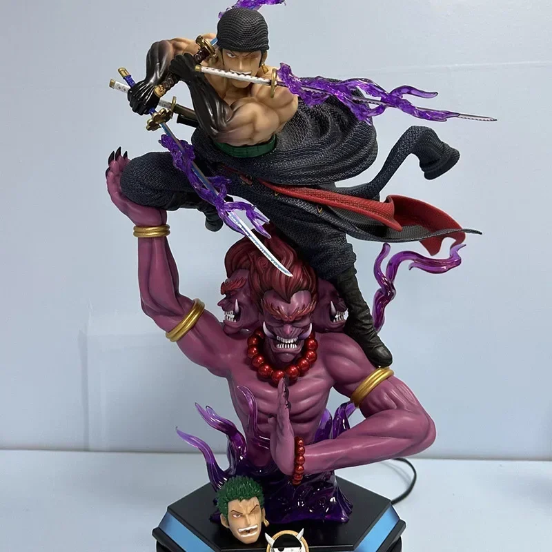 

50cm Asura Zoro Figure One Piece Figura Roronoa Zoro Three Thousand Worlds Figure 2-headed PVC Oversize Statue Collection Toys