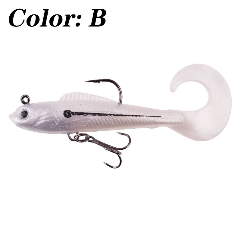 Jig silicone fishing lures in plastic tackle lure box. Silicone fishing  baits isolated. Colorful baits. Fishing spinning bait. Silicone soft  plastic b Stock Photo - Alamy