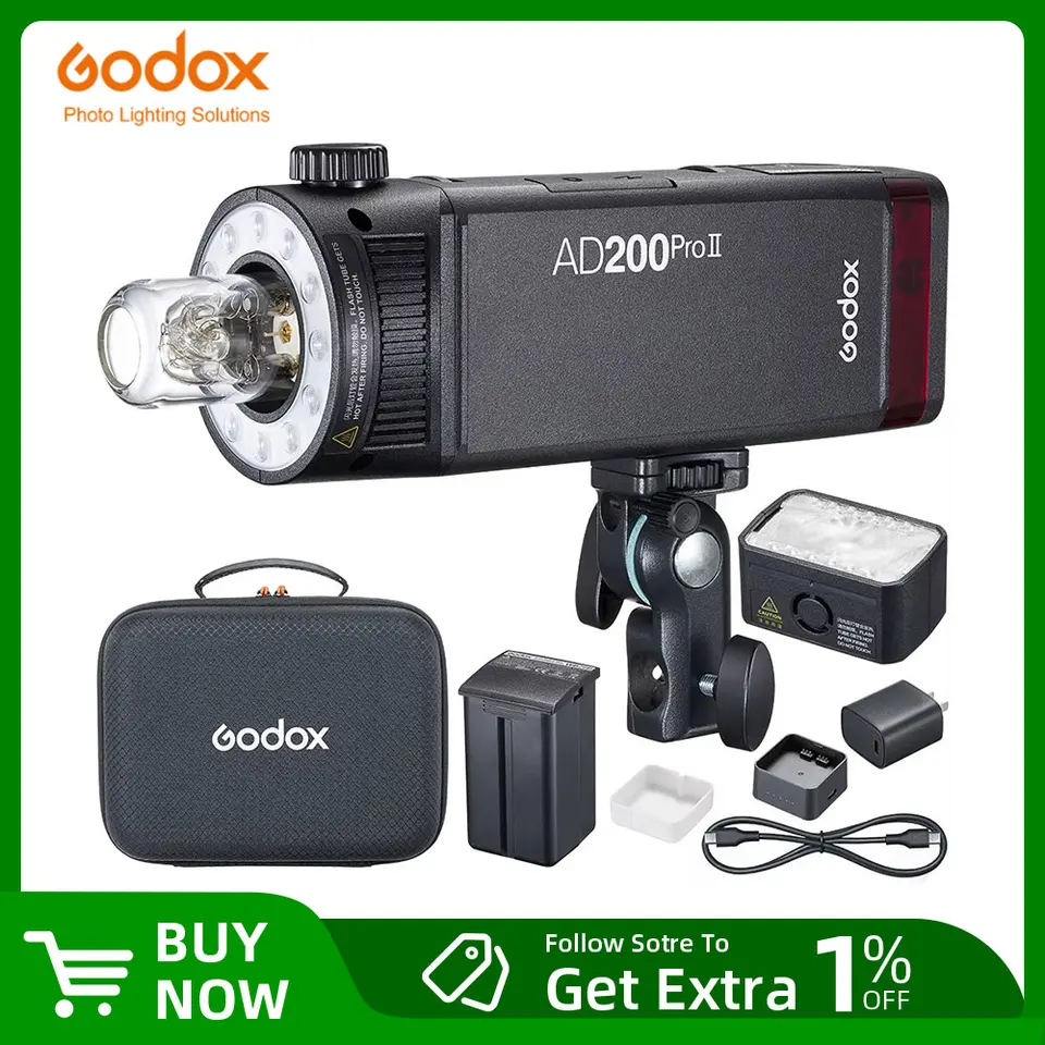 Godox AD200ProII AD200Pro II TTL 2.4G Wireless Camera Pocket Flash