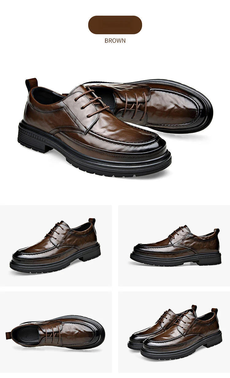 Automne nouvelle robe d'affaires décontracté Style britannique véritable Derby chaussures haut de gamme hommes en cuir_voghion.com
