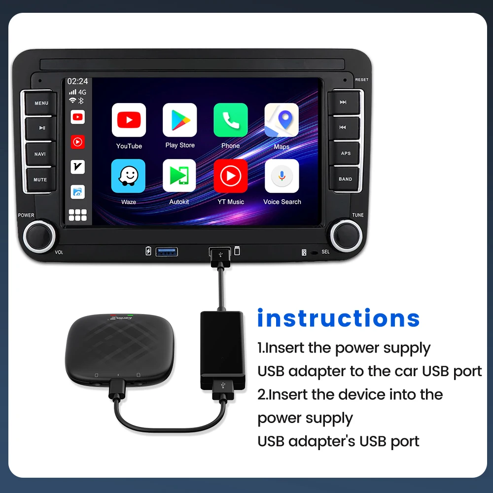 CarlinKit USB   ġ ڽ , 4A   ַ, ڵ ׼, Carlinkit ġ Բ ۵