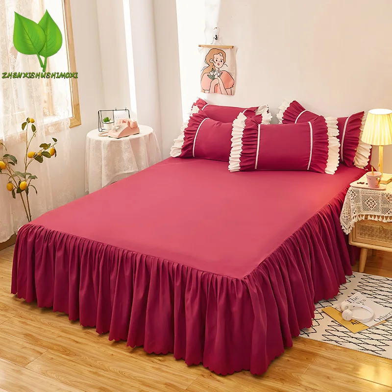 

Non-Slip Bed Skirt for Adults, Dust Cover, Bed Apron, Double Covers, Bedspread the Beds, King Size Sheet, 1 Pc