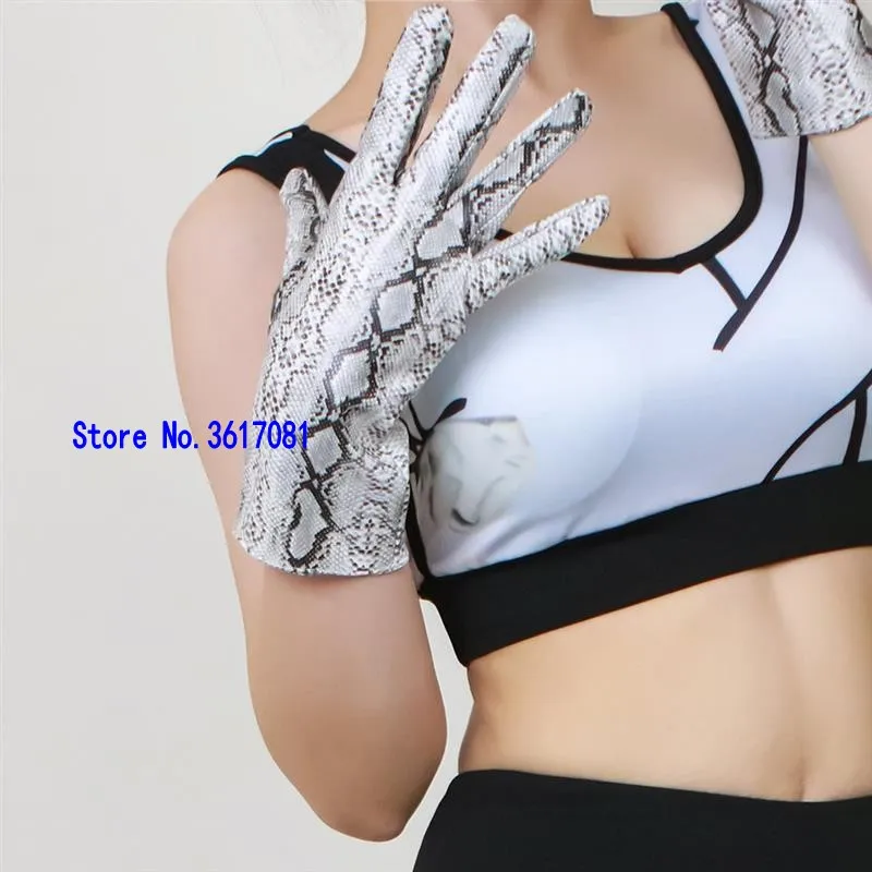 

Halloween 28cm gloves Cosplay Costumes Snake and Zebra pattern warm faux leather shiny gloves Party Accessories