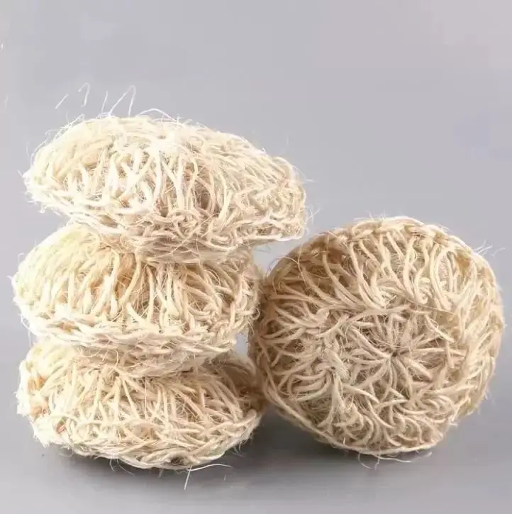 

Губка для ванны Sisal, натуральный органический очищающий скраб для тела ручной работы, с насадкой в форме шара для душа