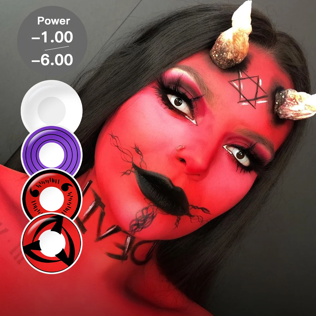 Lentillas blancas para Halloween, lentes de colores para Cosplay con