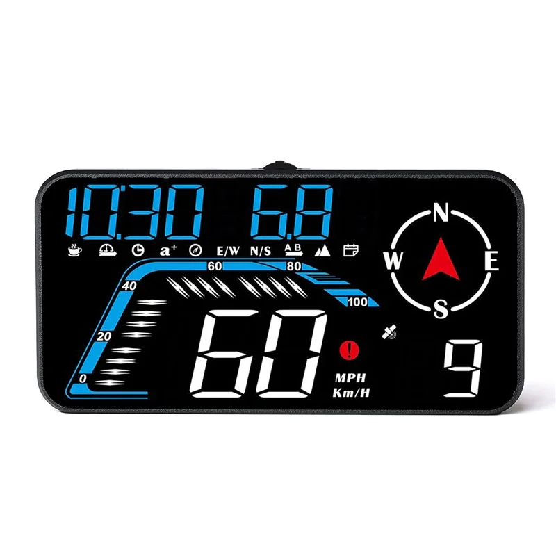 G12 HUD Head-Up Display GPS Car Display Speeding Alarm Driving Speed Universal Black Easy To Use