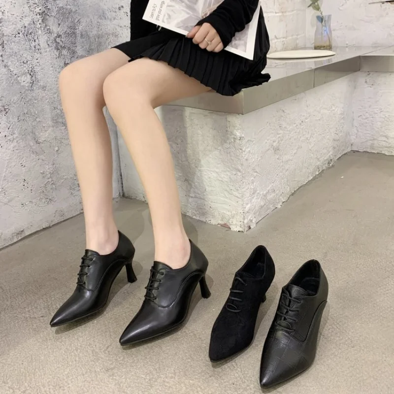 BIGTREE 2022 Winter Ankle Women Boots Fashion Slim Heel High Heel Pointed  Plaid Plaid Lace up Fashion Cross Strapping Boots - AliExpress