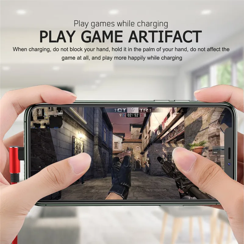 아이폰 14 13 12 11 Pro Max X XR 6s 7 8 Plus용 90도 USB 케이블 2m 3m 길이 고속 충전 데이터 케이블