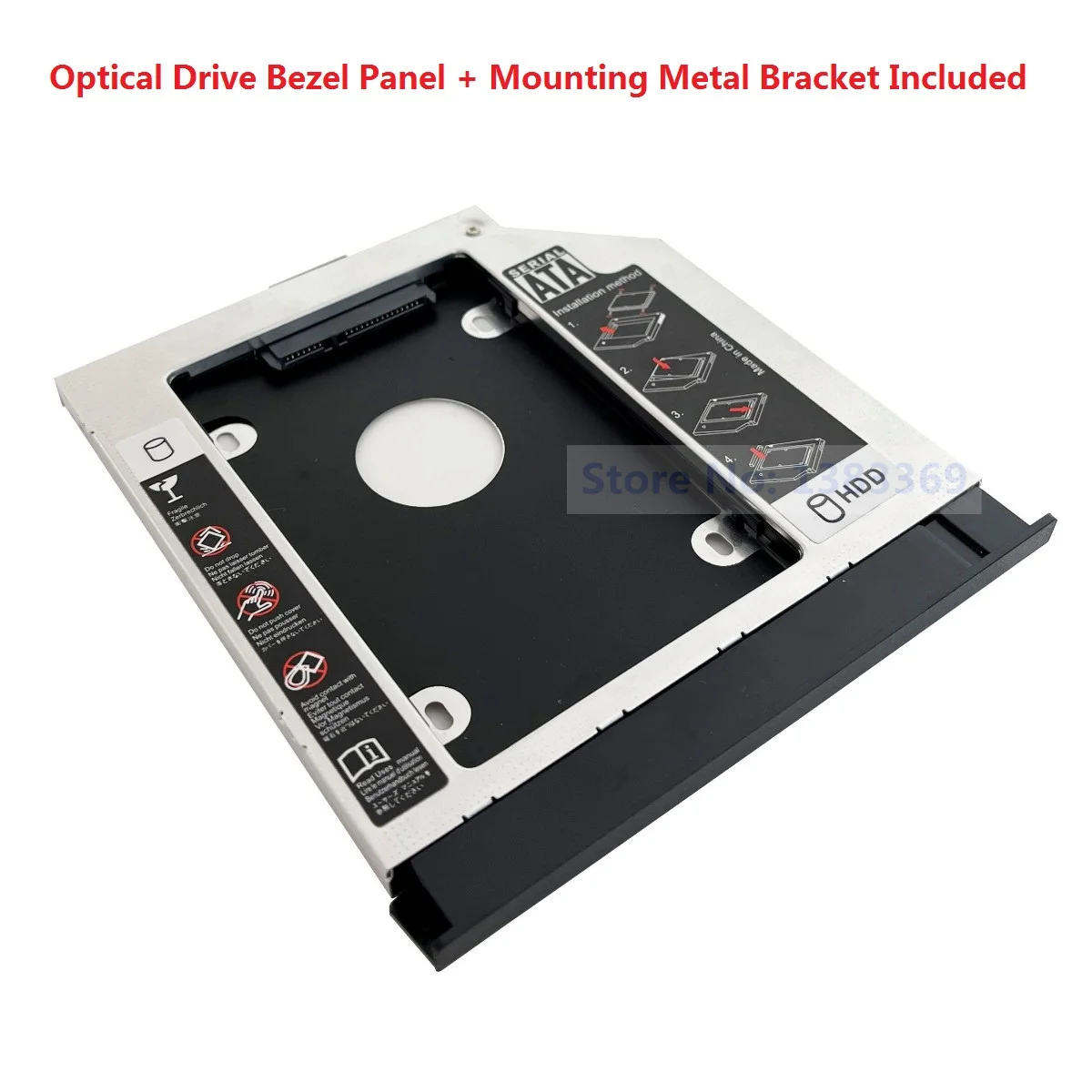 SATA 2nd Hard Drive SSD HDD Module Optical Caddy Frame Tray for Lenovo ThinkPad E540 E531 With Bezel Panel and Bracket 9 5mm for sata3 notebook optical drive bit hard drive bracket universal ssd solid state drive bracket