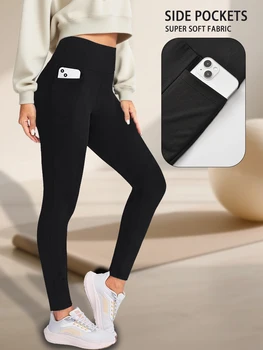 Super Soft Leggings with Pockets for Women,High Waisted Tummy Control Workout Yoga pants 1