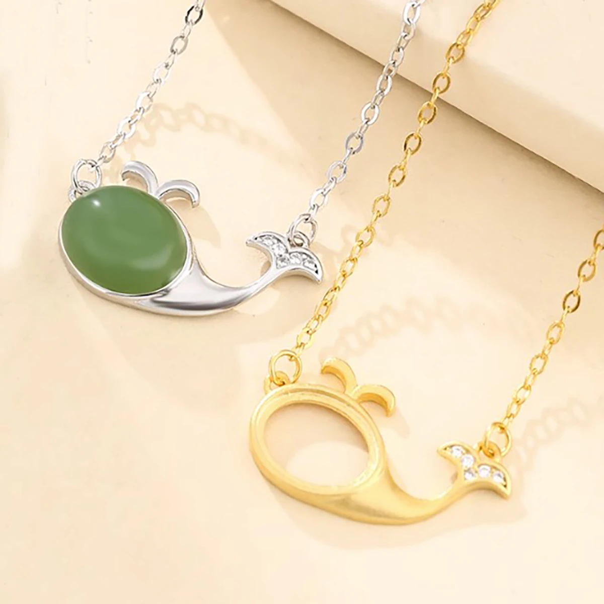 DIY 목걸이 쥬얼리 제작용 독특한 고래 모양 펜던트 빈 지지대, 체인 설정, 타원형 카보숑,
