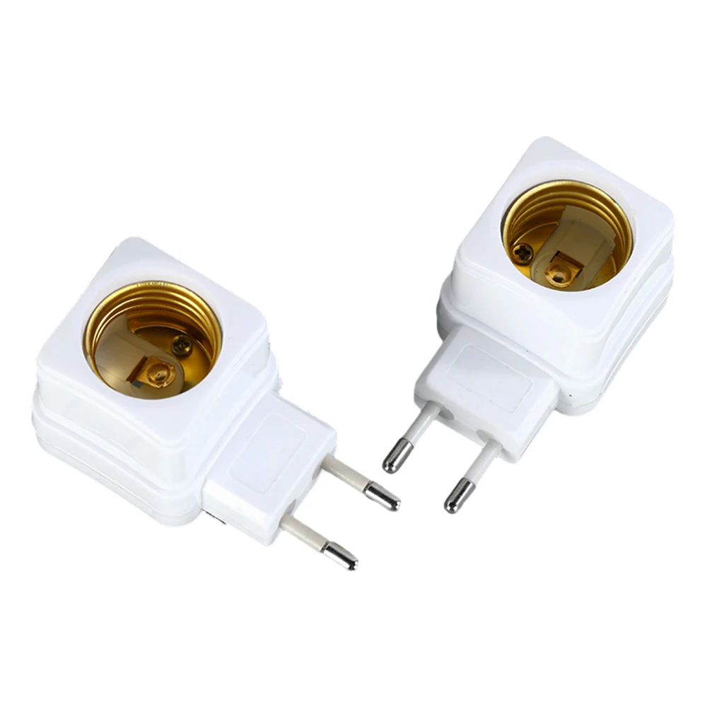 1 Pcs E27 LED Light Lamp Bulbs Socket Base Holder EU Plug Adapter ON/OFF Switch White