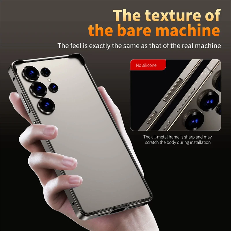 Premium Metal Bumper Aluminum Frame Slim Hard Case with Soft Inner Shockproof Lining