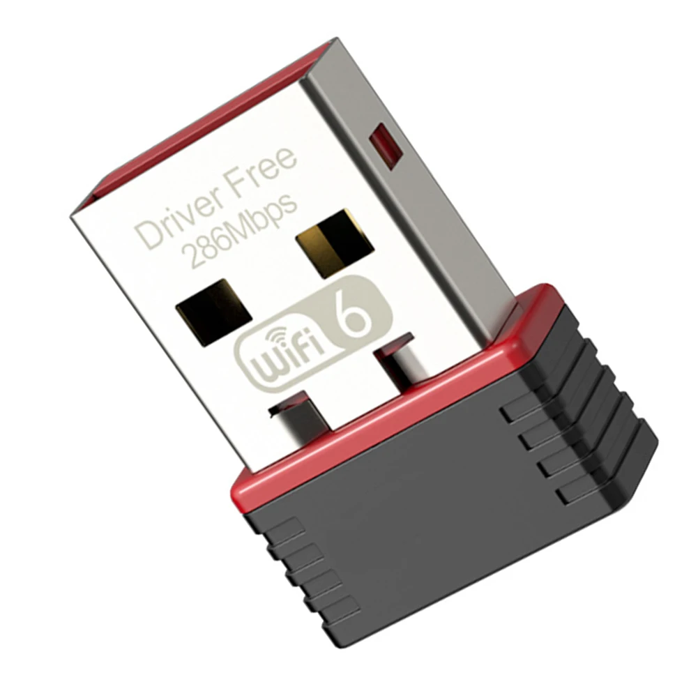데스크탑 컴퓨터용 USB 어댑터 드라이버 프리 USB 네트워크 어댑터, 무선 네트워크 카드, AX 프로토콜, 고속 USB 2.4GHz, 286Mbps