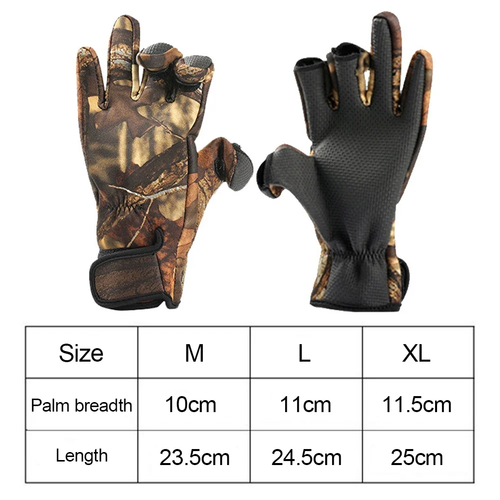 Three finger Cut Keep Warm Fishing Gloves Breathable Non-Slip Fisherman Gloves Neoprene Camping Hiking Camo Sport Mittens fishing gloves