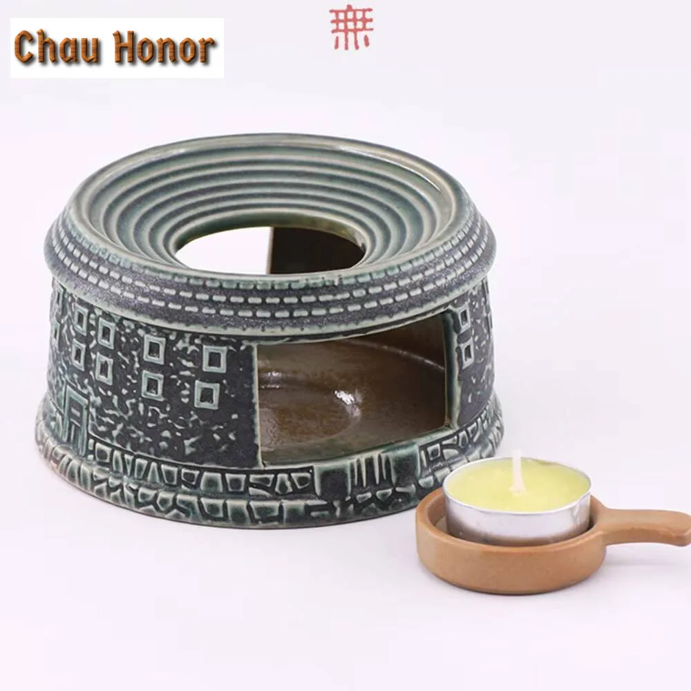 Retro Earthen Building Ceramic Warm Stove Creative Kiln Change Candle Heating Holder Flavoring Aromatherapy Tea Leaf Accessories