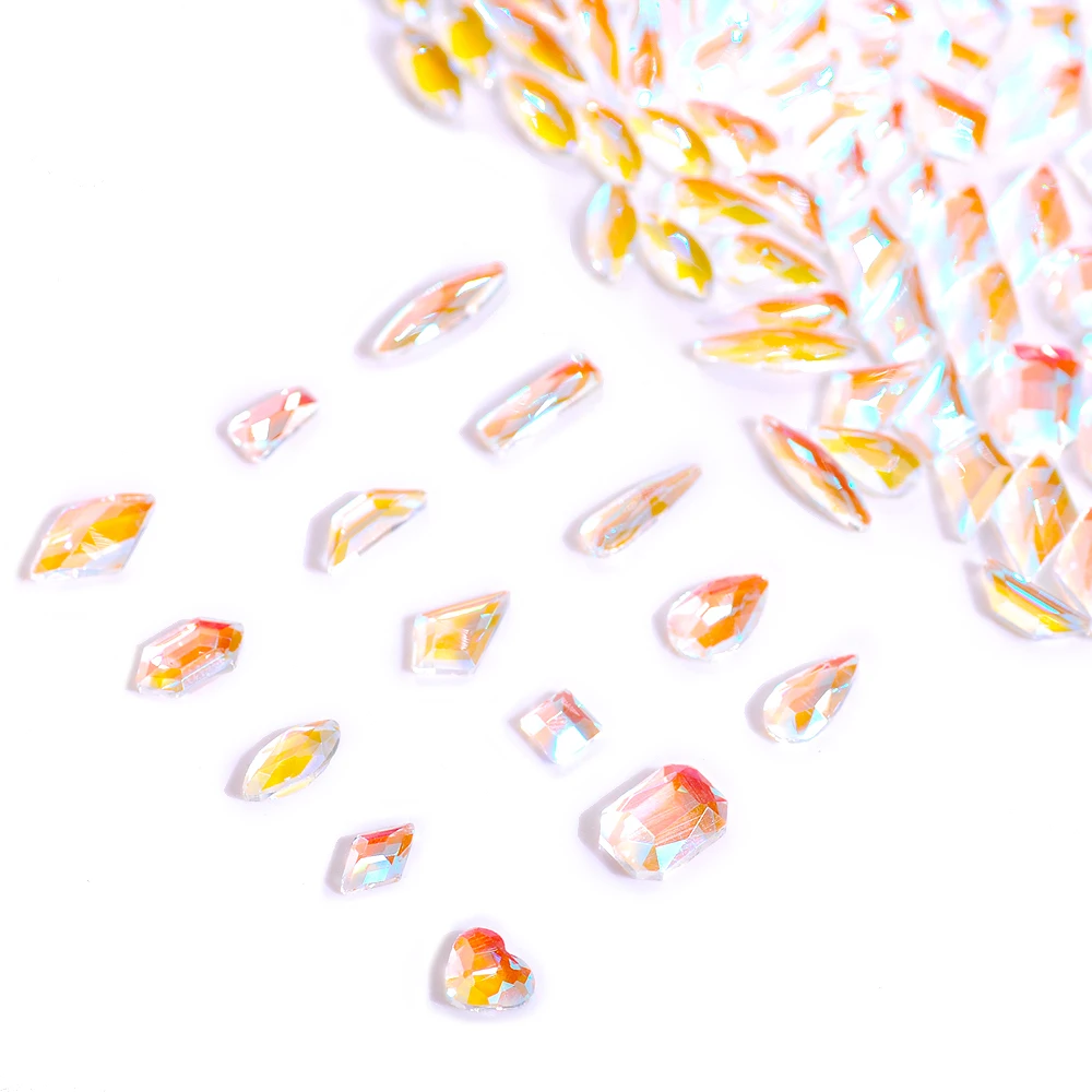 

100Pcs Nail Art Jewelry Water Drop Shape Diamond 3D Crystal Clear Glass Strass For Woman Nail Art Decorations