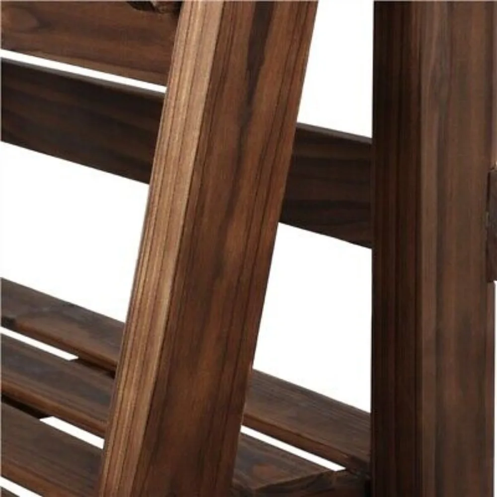 4-Tier Wooden Plant Stands Foldable Ladder Shelf Flower Display Indoors Outdoors