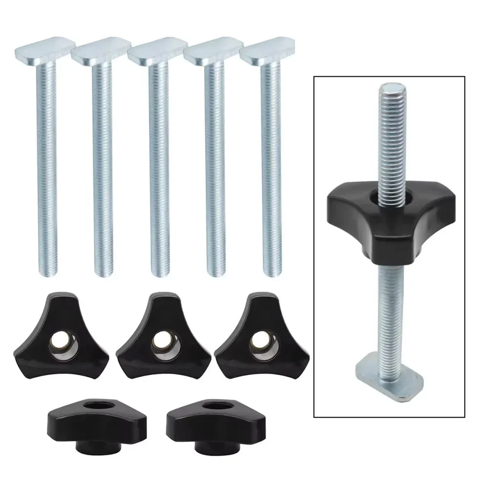 T Track Bolts Knob Kit Miter Track Sliding Nut T-Slider T Slot Bolt for Woodworking Jigs Fixtures Tools Kit Accessories DIY