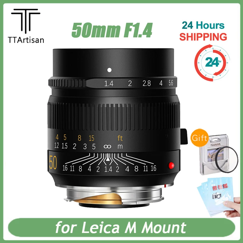 Ttartisan 50Mm F1.4 Obiettivo Per Fotocamera Full Frame Messa A Fuoco Manuale Per Fotocamere Leica M-Mount Come Leica M-M M240 M3 M6 M7 M8 M9 M9P