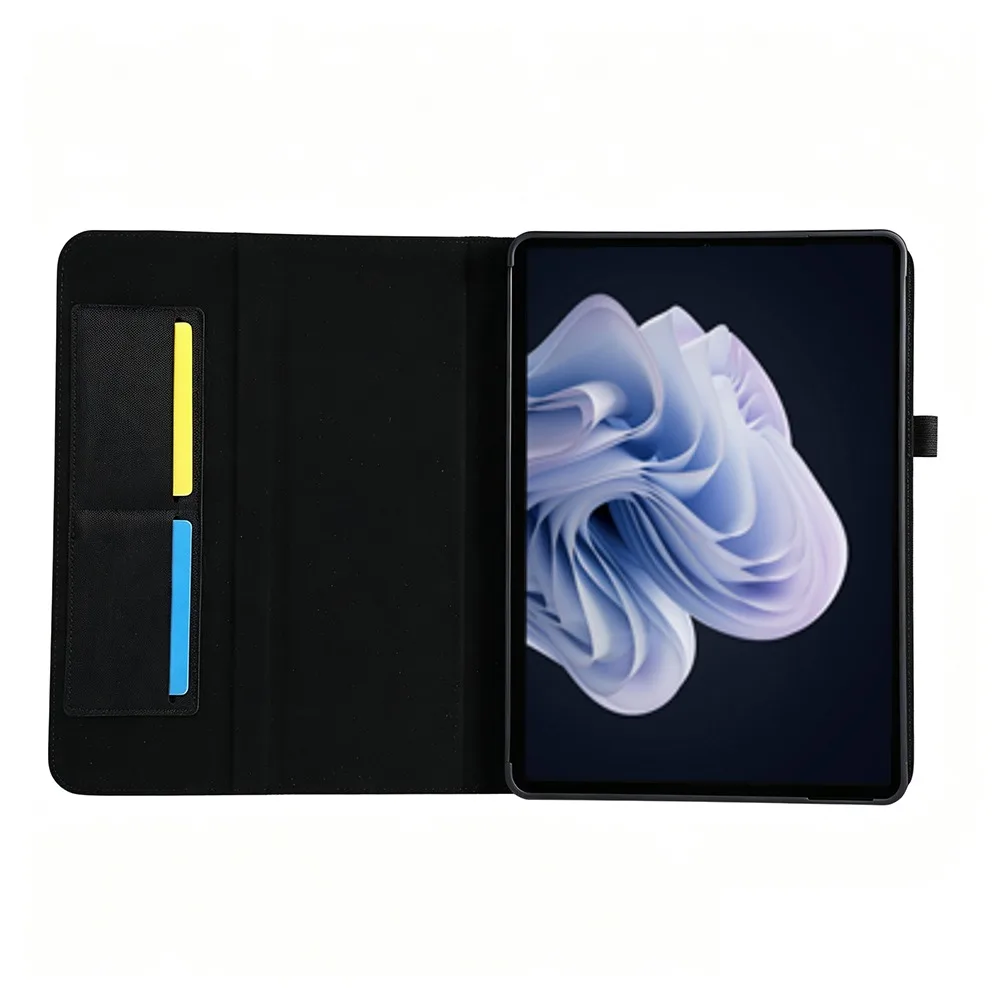 Premium Soft TPU Fabric Flip Stand Tablet Case with Hand Strap