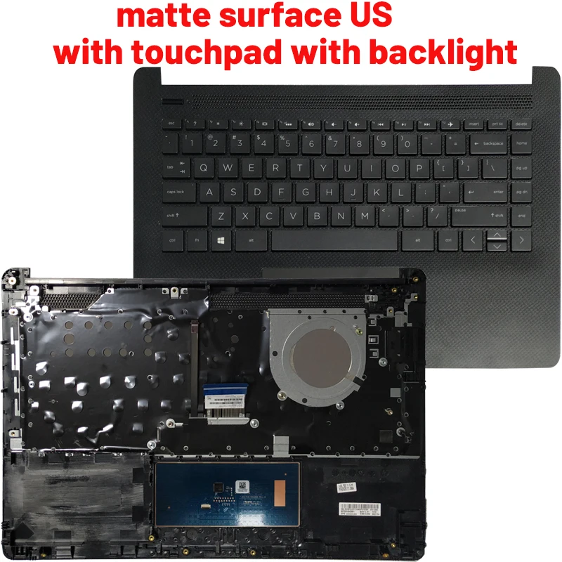 Russo Eua Reino Unido Espanhol Latino Teclado para Laptop para hp 14-cm 14-ck 14t-cm000 14-ck0001tu 14q-cs0000tu com Tampa Superior Palmrest Novo - Imagem 4